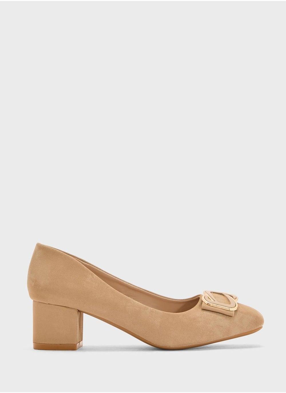 Low Block Heeled Pump - Image 1