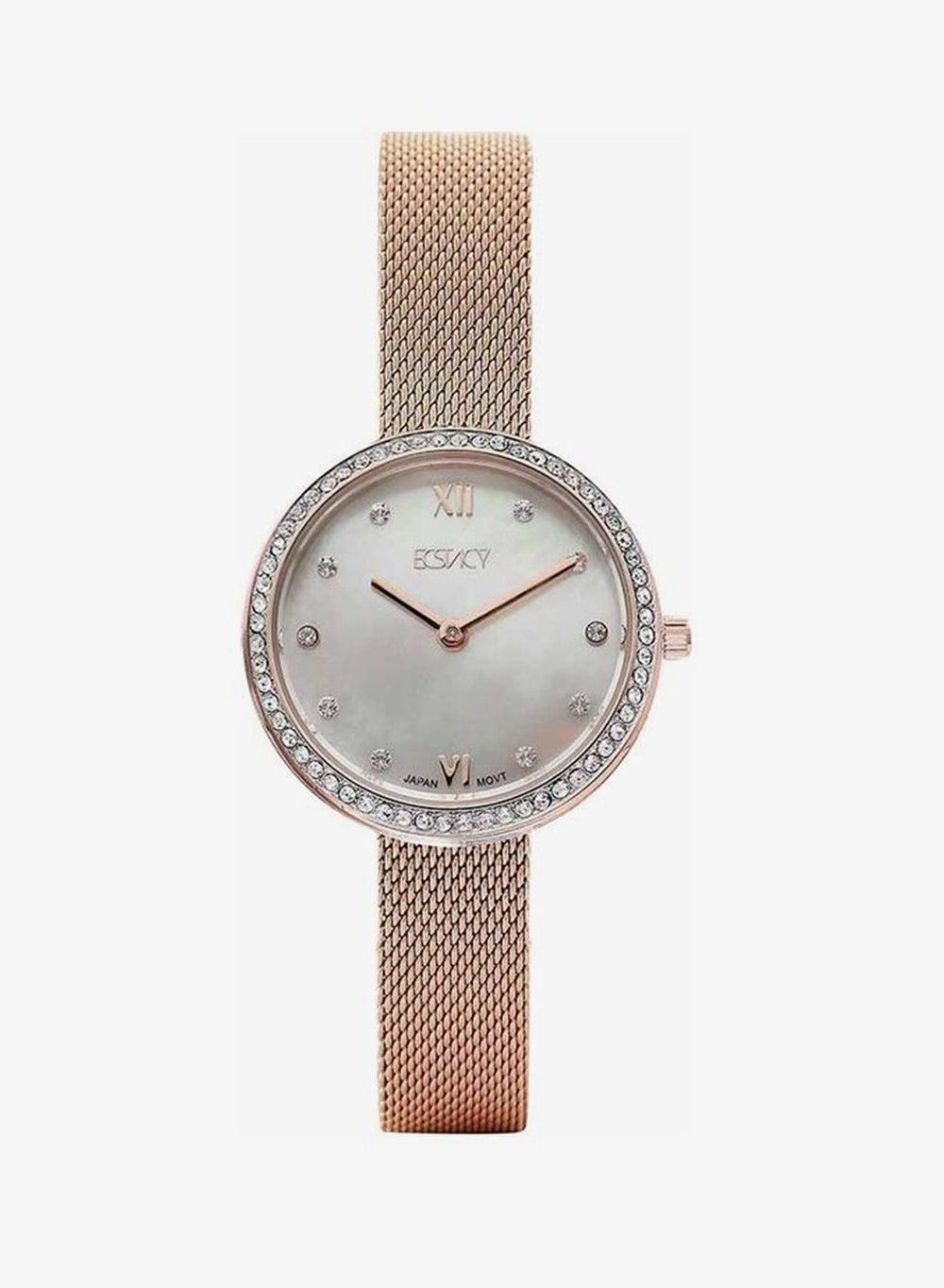 Ecstacy Women's Rose Gold Quartz Mesh Watch E20506-RMKMK - Image 1