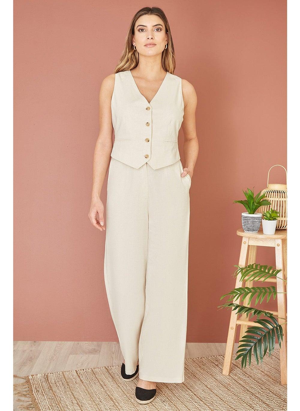 Sustainable Cotton and Ramie Waistcoat Vest - Image 1