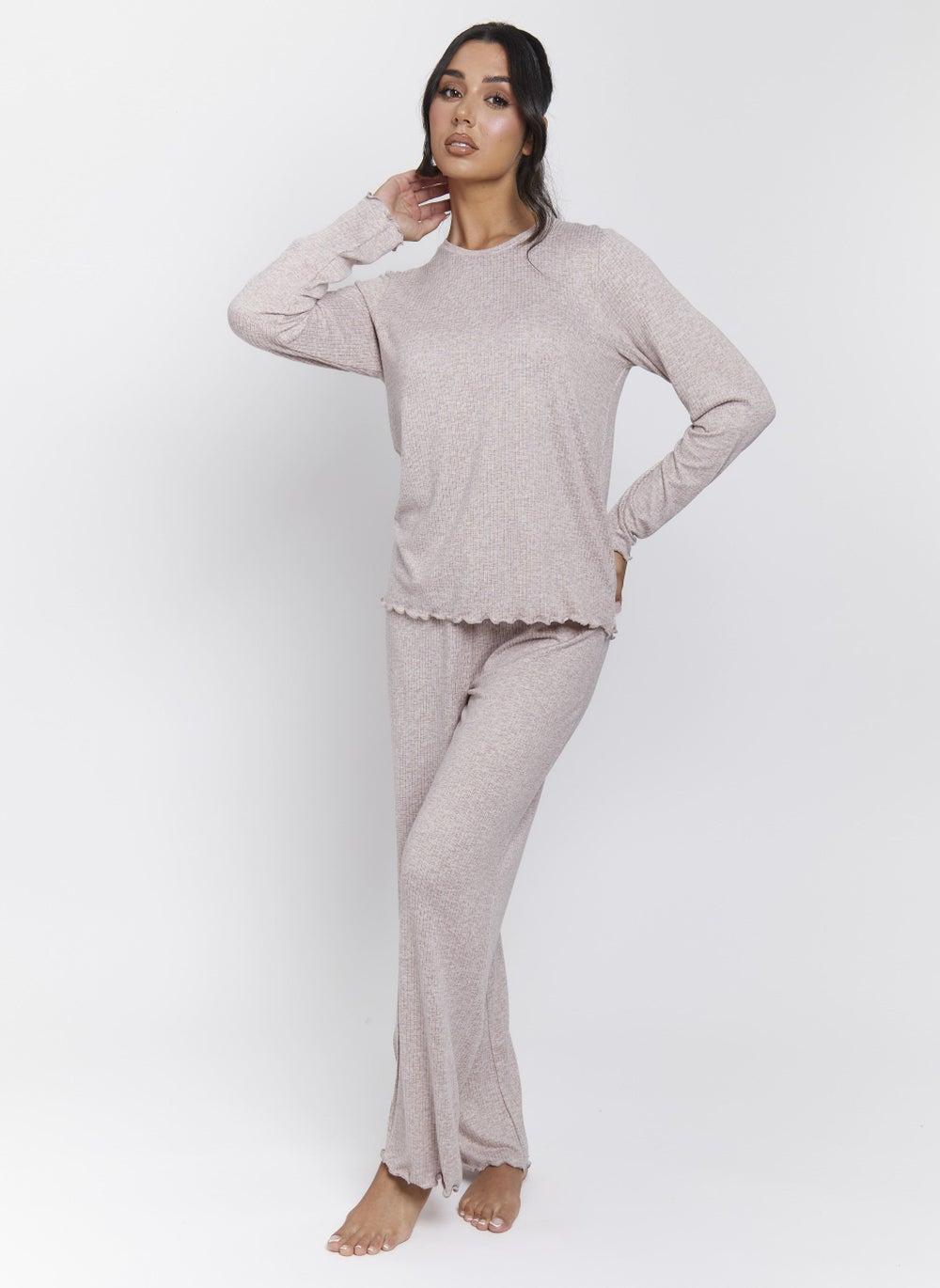 Knit Rib Long Sleeve Pyjama Set - Image 1