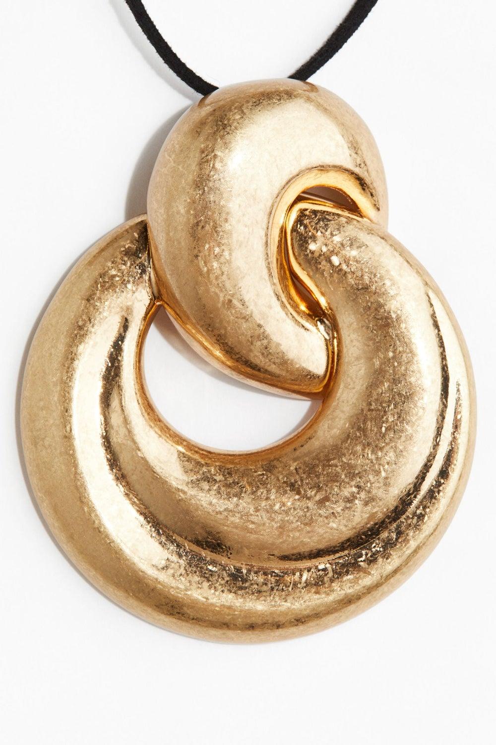 Fabric Pendant Necklace with Interlinked Hoops - Image 1