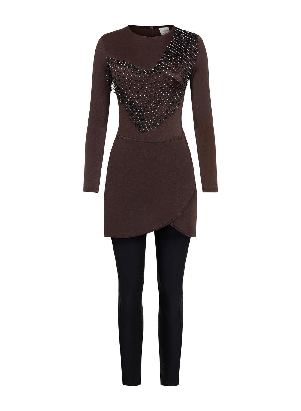Amara Brown Full Set with Diamond Accents - Image 1