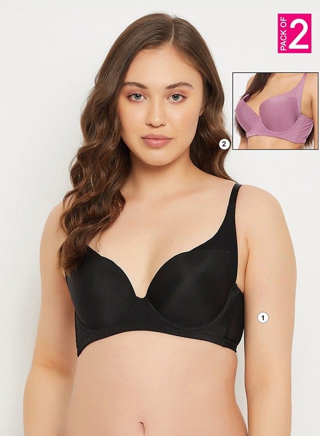 Clovia Pack of 2 Level 2 Push-Up Demi Cup Bras - Image 1