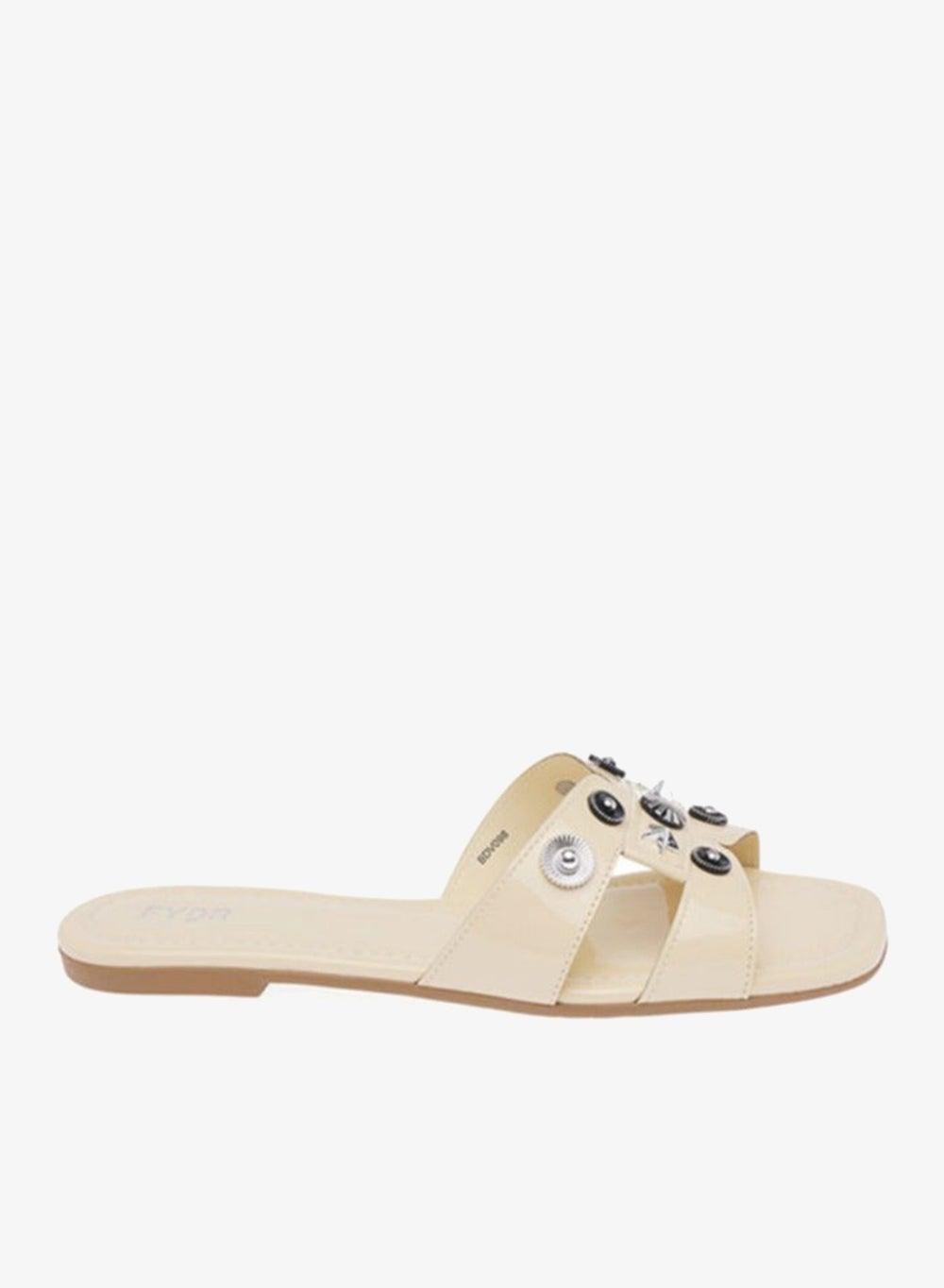 Studded Flat Sandal BDV 098 in Nude - Image 1