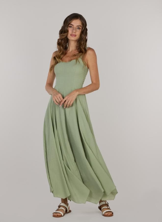 Eva Fit & Flare Cotton Maxi Dress - Image 1