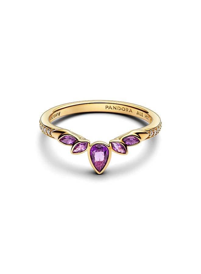 Disney Frozen 14k Gold-Plated Violet Crystal Ring - Image 1
