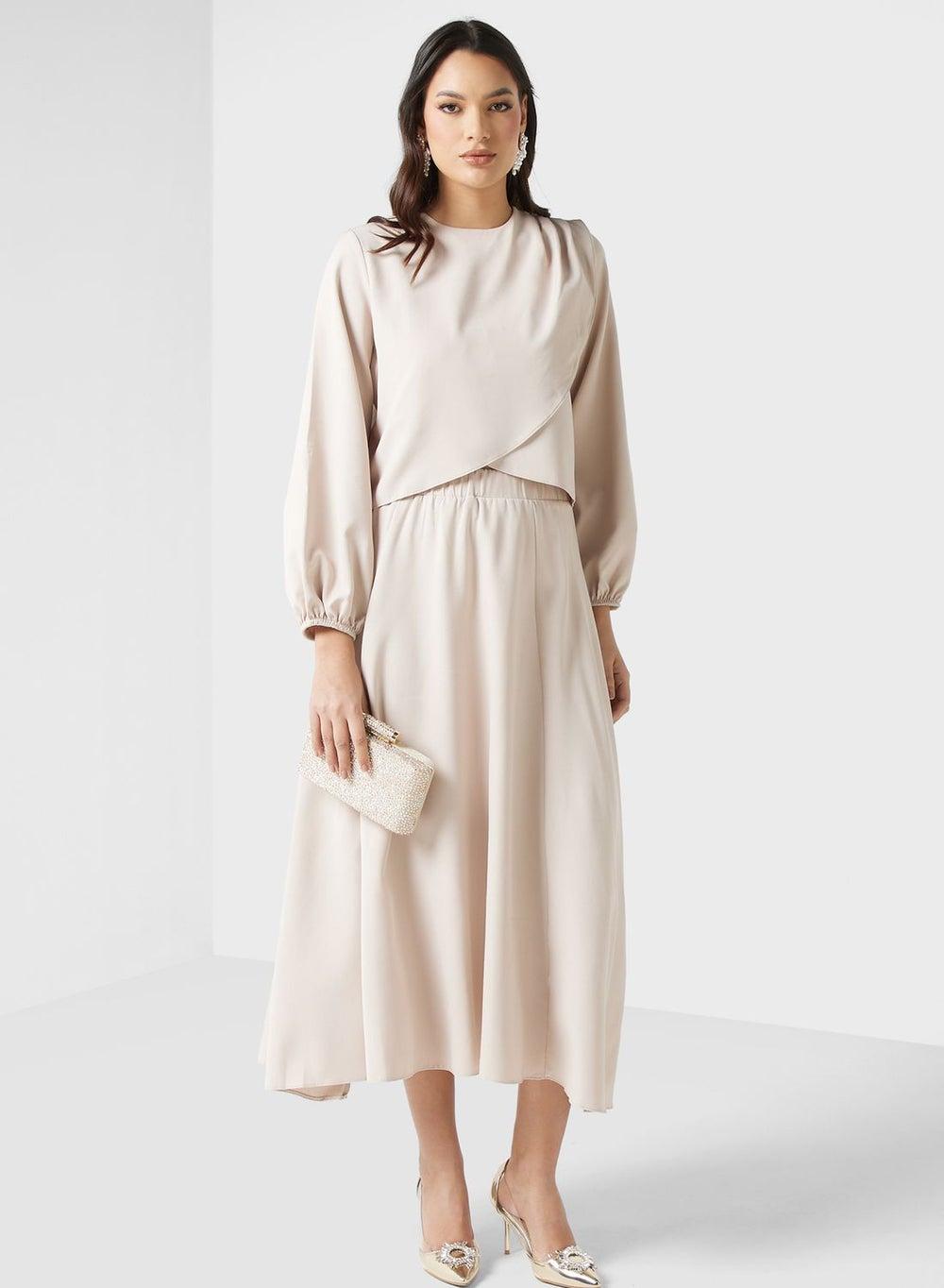 Balloon Sleeve Top & Skirt Set - Image 1