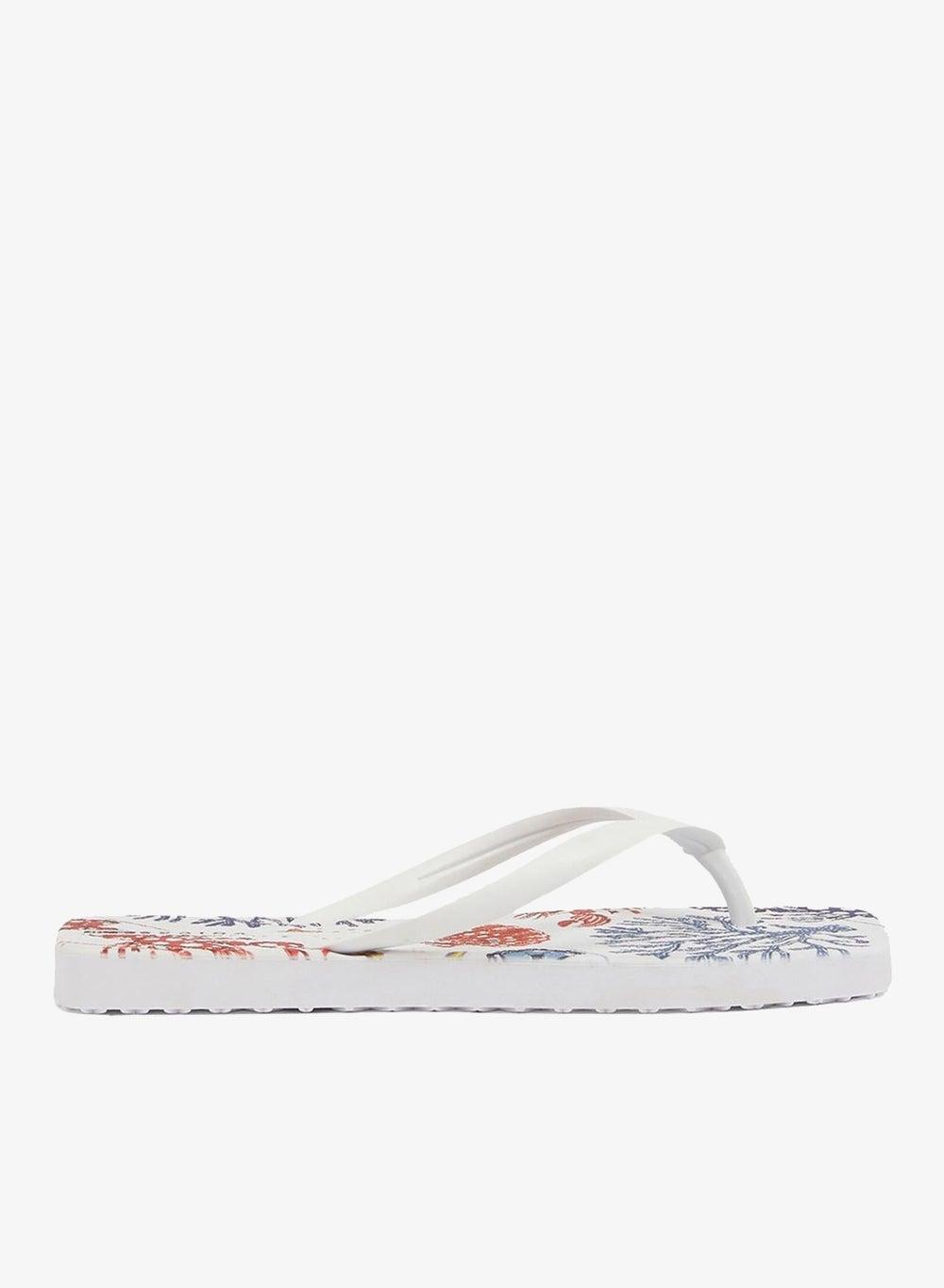 White Slim Capri Square Sole Women’s Flip Flops - Image 1