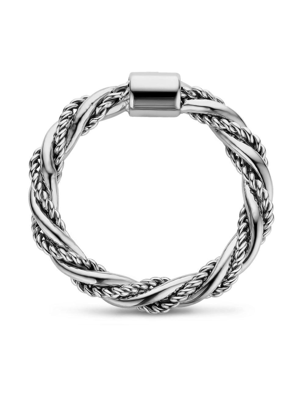 CERRUTI 1881 Giulia Twisted Silver Cable Ring - Image 1