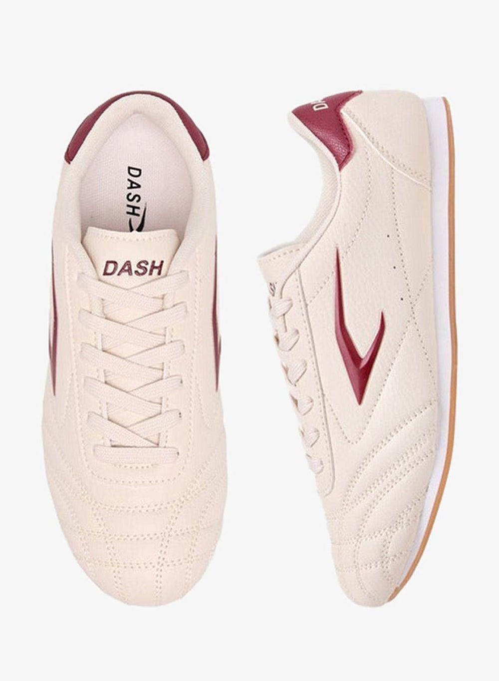 Women Stitch Detail Lace-Up Low-Top Sneakers - Image 1