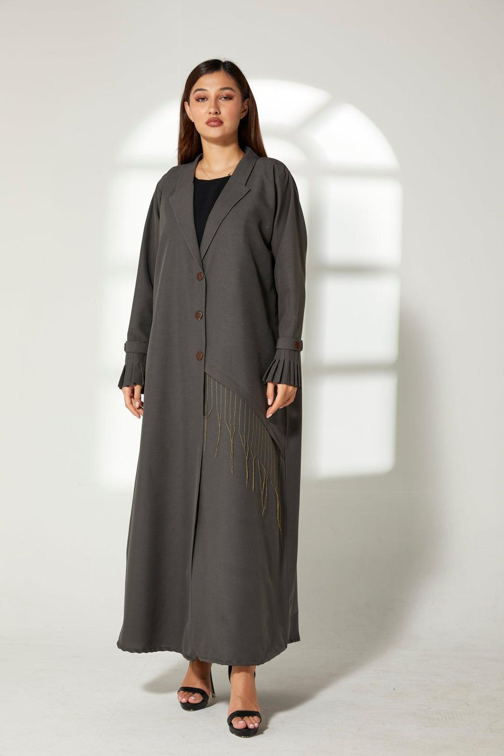 Pleated Cuffs Abaya - Image 1