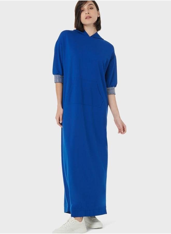 Studded Cuffs Hooded Cotton Kaftan - Image 1