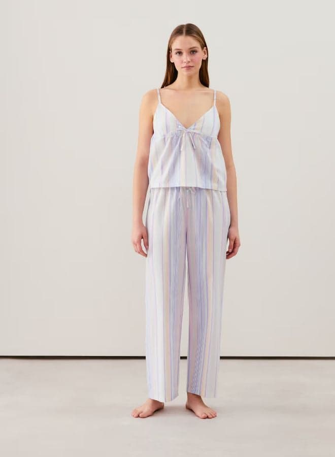 Cotton Striped Pyjama Pants - Image 1