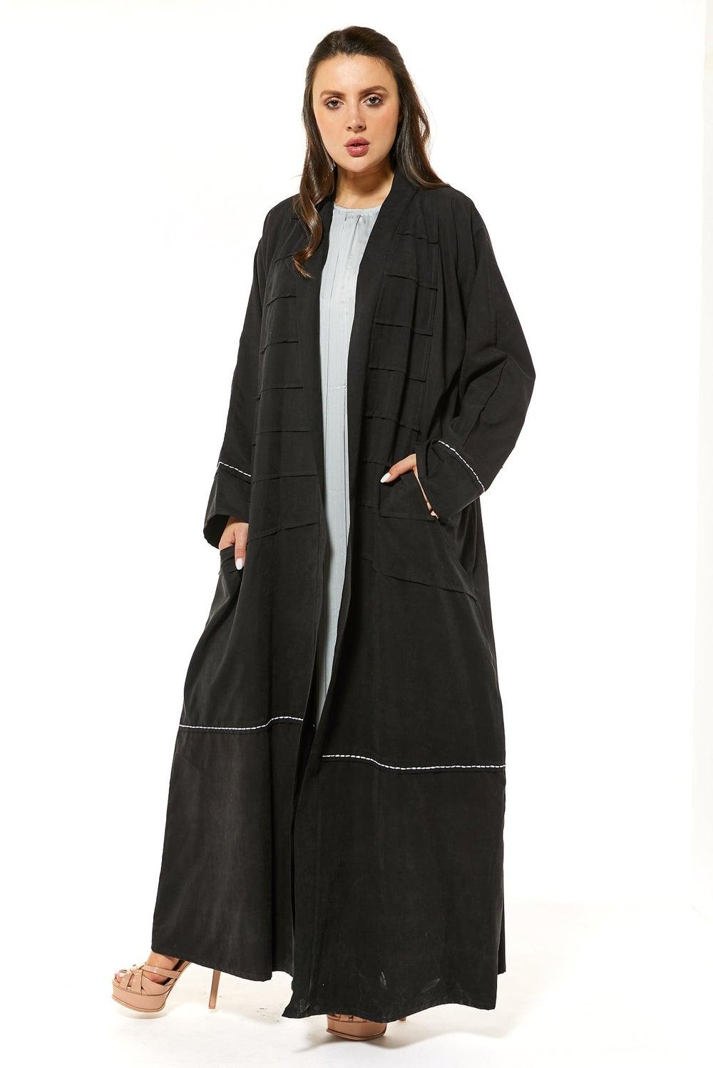 Embroidered Flared Sleeve Abaya - Image 1