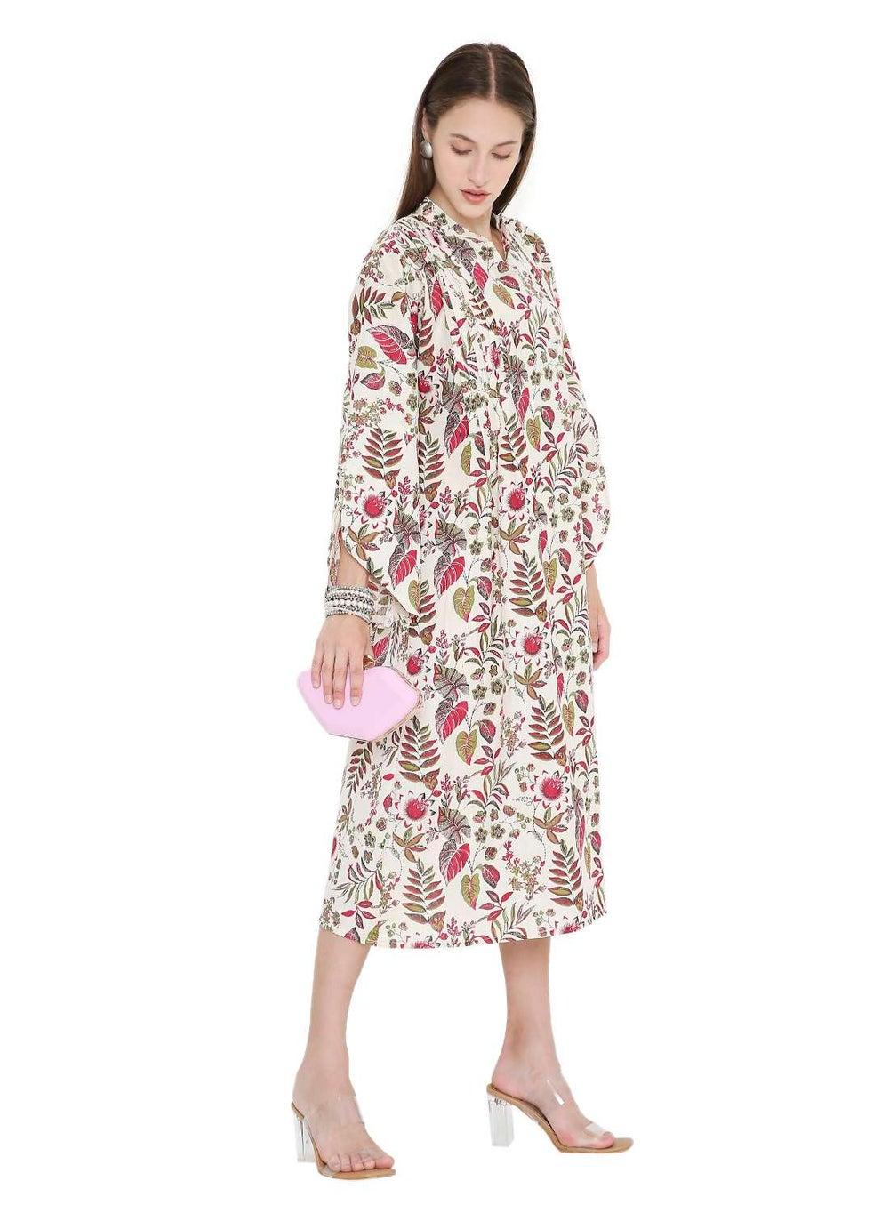 Short Printed Farasha Arabic Jalabiya Dress - Image 1