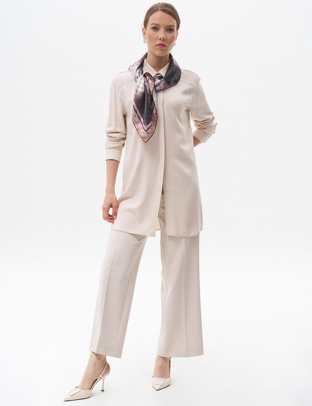 Stone Pressed Crease Wide-Leg Pants - Image 1