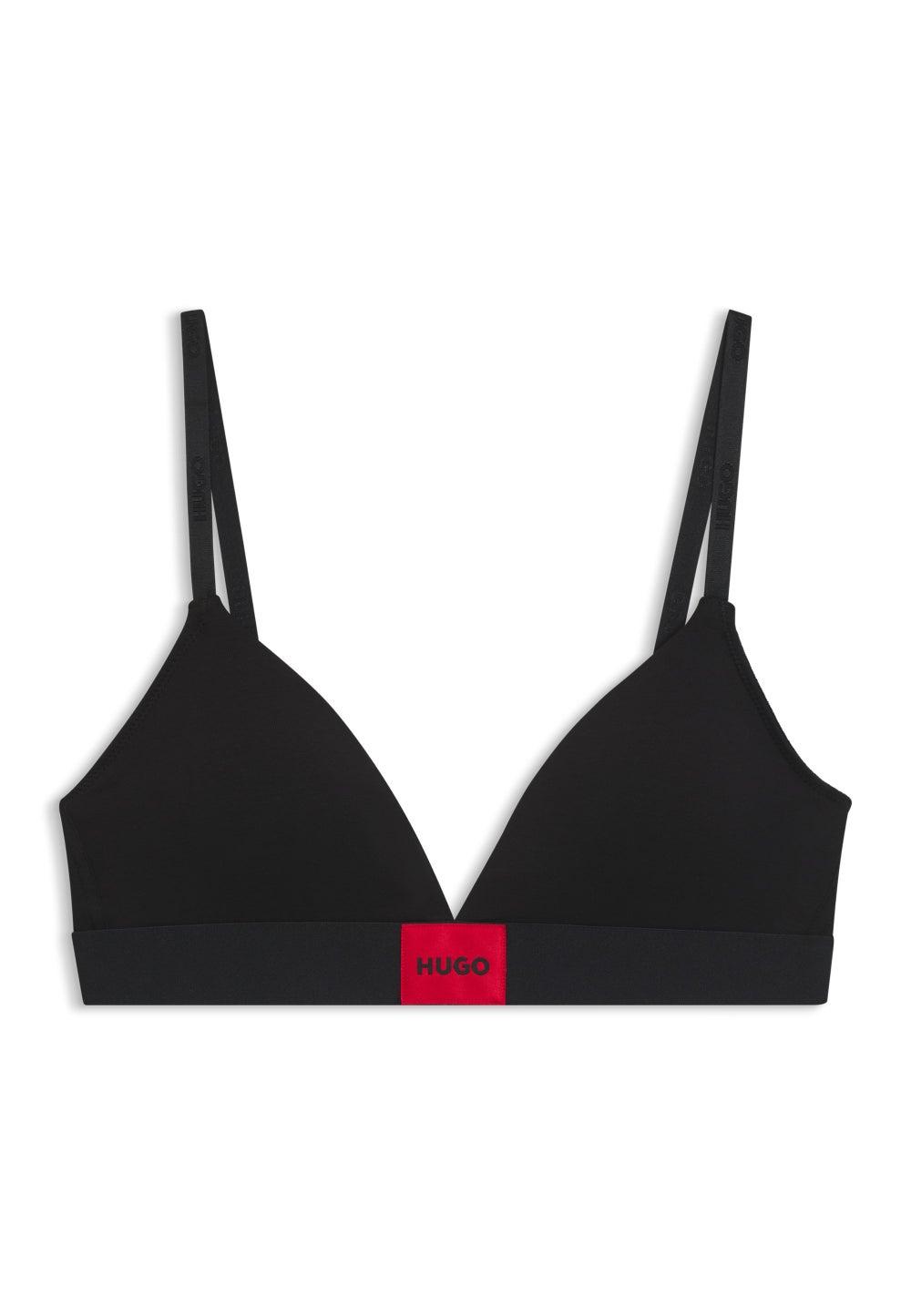 Stretch-Cotton Triangle Bra with Red Logo - Image 1