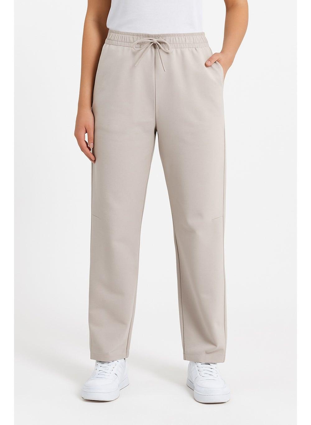 Ladies Wide-Leg CVC Interlock Joggers - Image 1