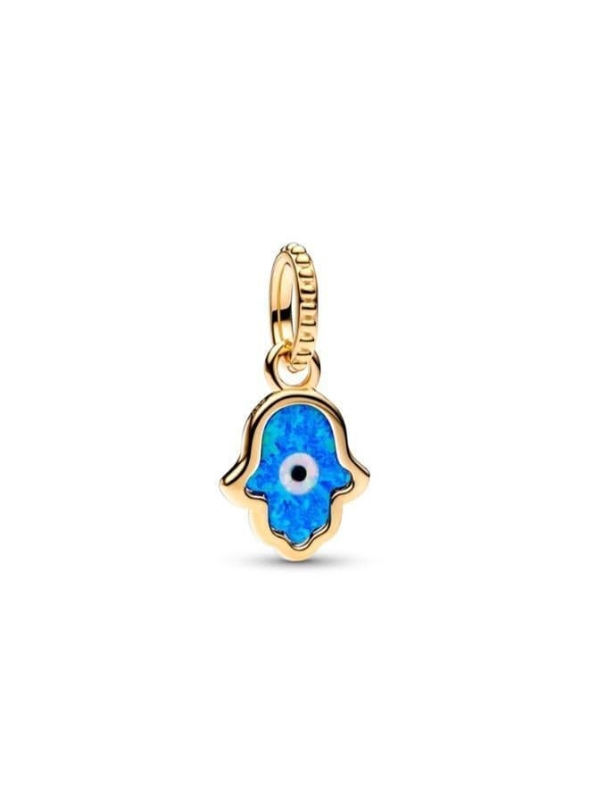 Opalescent Blue Hamsa Hand Dangle Charm - Image 1