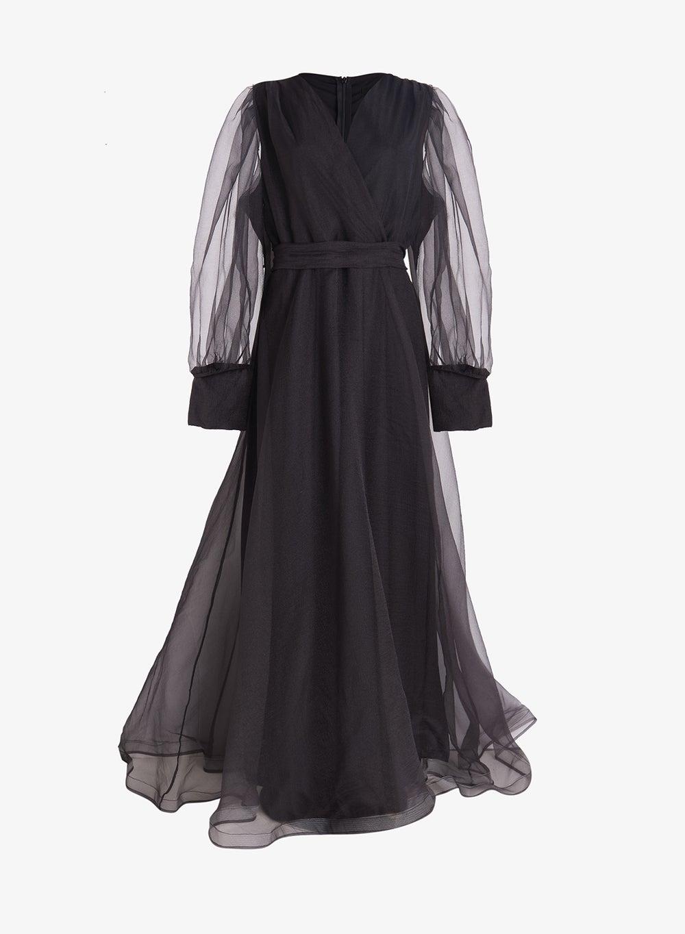 Plus Size A-Line Puff Sleeved Maxi Dress - Image 1